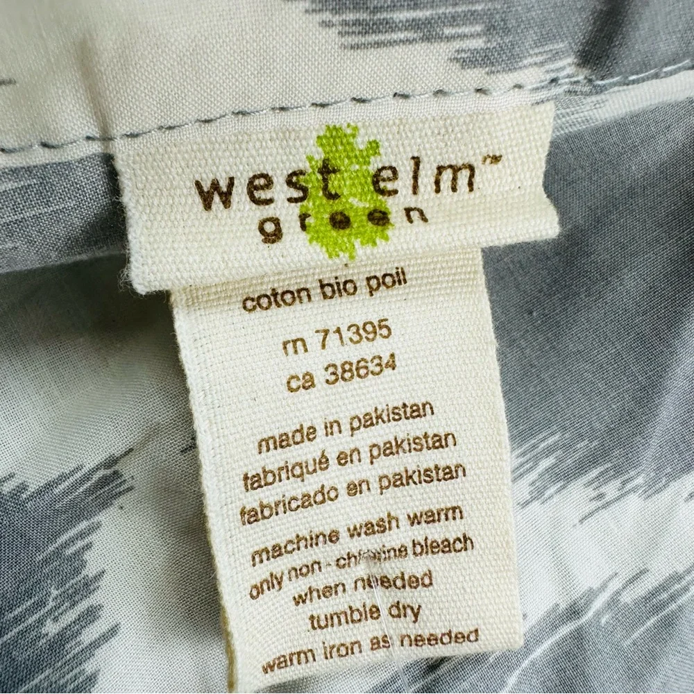 West Elm Gray Ikat Pillow Shams Size 26 x 26